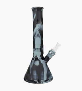 Eyce | Straight Neck Platinum-Cure Silicone Beaker Water Pipe | 12in Tall - 14mm Bowl - Assorted - 13