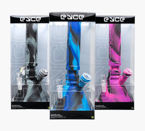 Eyce | Straight Neck Platinum-Cure Silicone Beaker Water Pipe | 12in Tall - 14mm Bowl - Assorted - 2