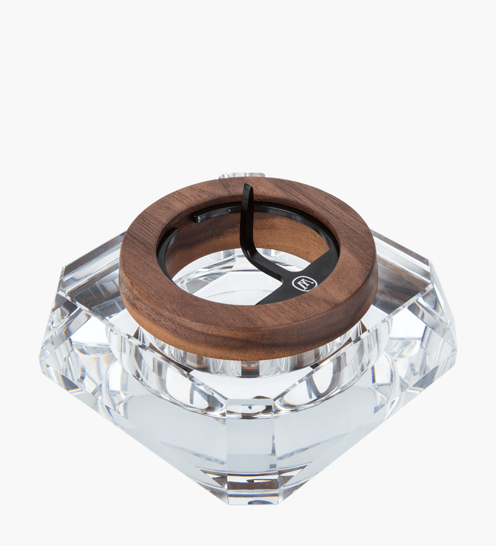 Marley Natural | Crystal Ashtray | 4in - Glass - Black Walnut - 1