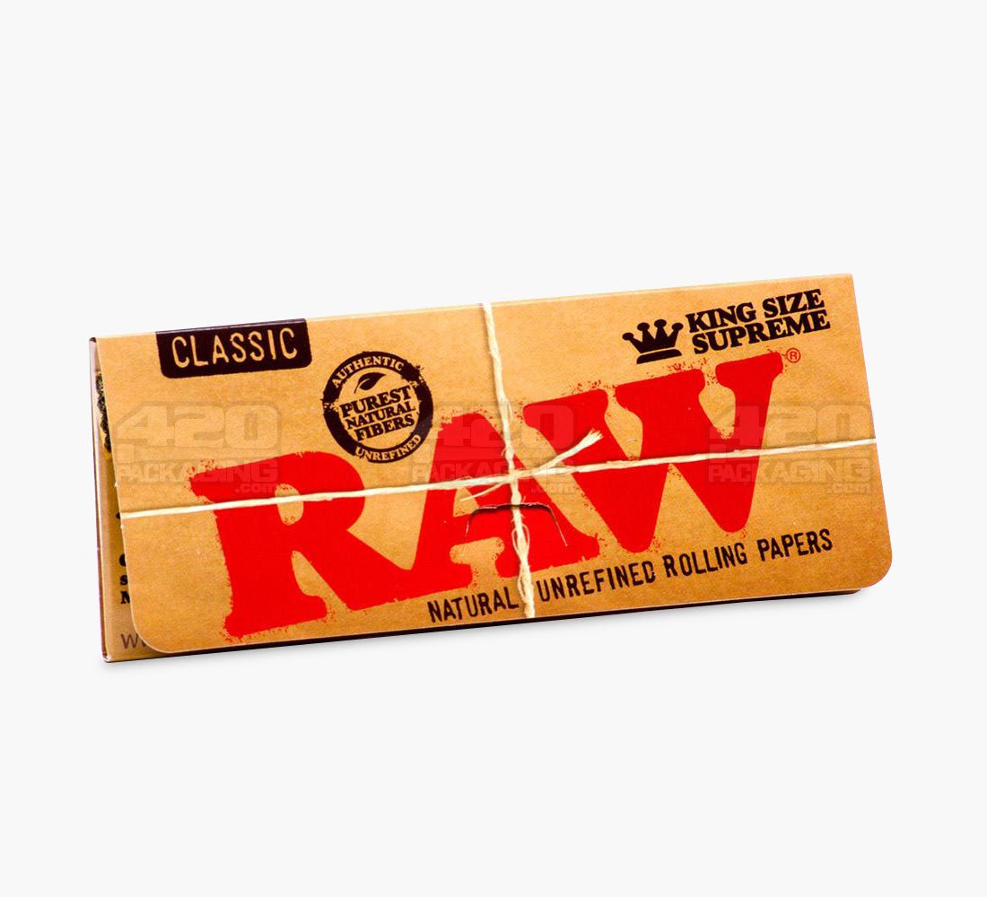 RAW King Size King Supreme Classic Rolling Papers 24/Box - 3