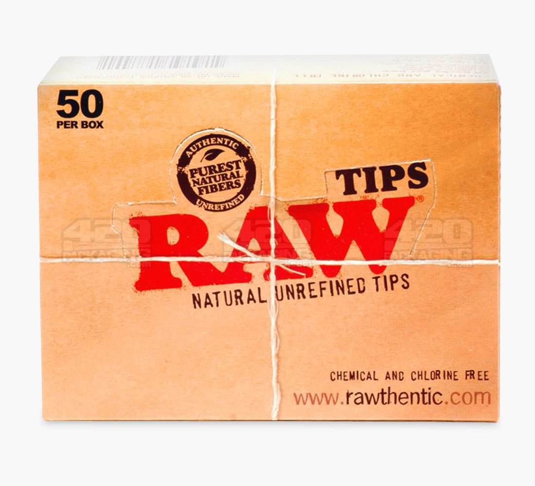 RAW Natural Rolling Paper Tips 50/Box - 2