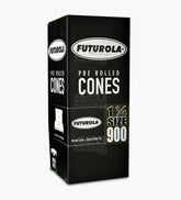Futurola 84mm 1 1/4 Size Classic White Pre Rolled Paper Cones 900/Box - 1