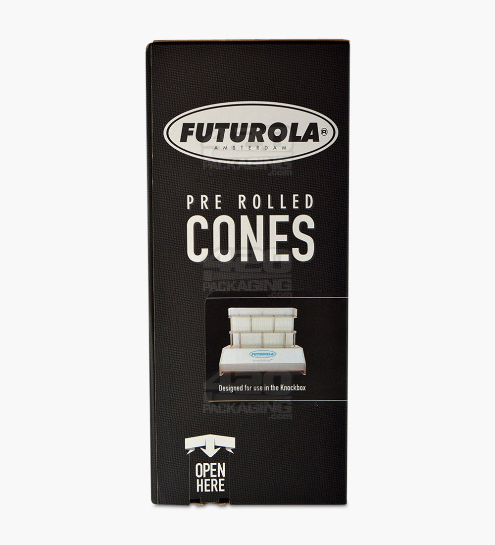 Futurola 84mm 1 1/4 Size Classic White Pre Rolled Paper Cones 900/Box - 2