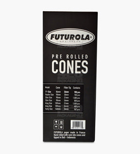 Futurola 84mm 1 1/4 Size Classic White Pre Rolled Paper Cones 900/Box - 3