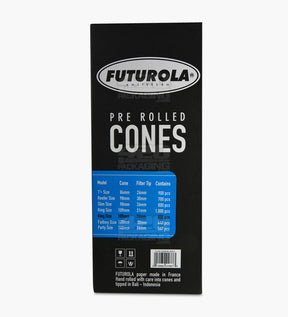 Futurola 109mm King Size Pre Rolled Classic White Paper Cones 800/Box - 4