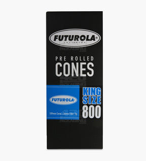Futurola 109mm King Size Pre Rolled Classic White Paper Cones 800/Box - 3