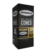 Futurola 84mm 1 1/4 Size Dutch Brown Pre Rolled Paper Cones 900/Box - 1