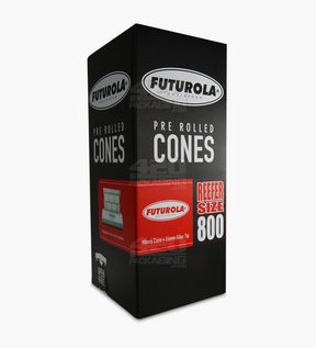 Futurola 98mm Reefer Size Classic White Pre Rolled Paper Cones 800/Box - 1