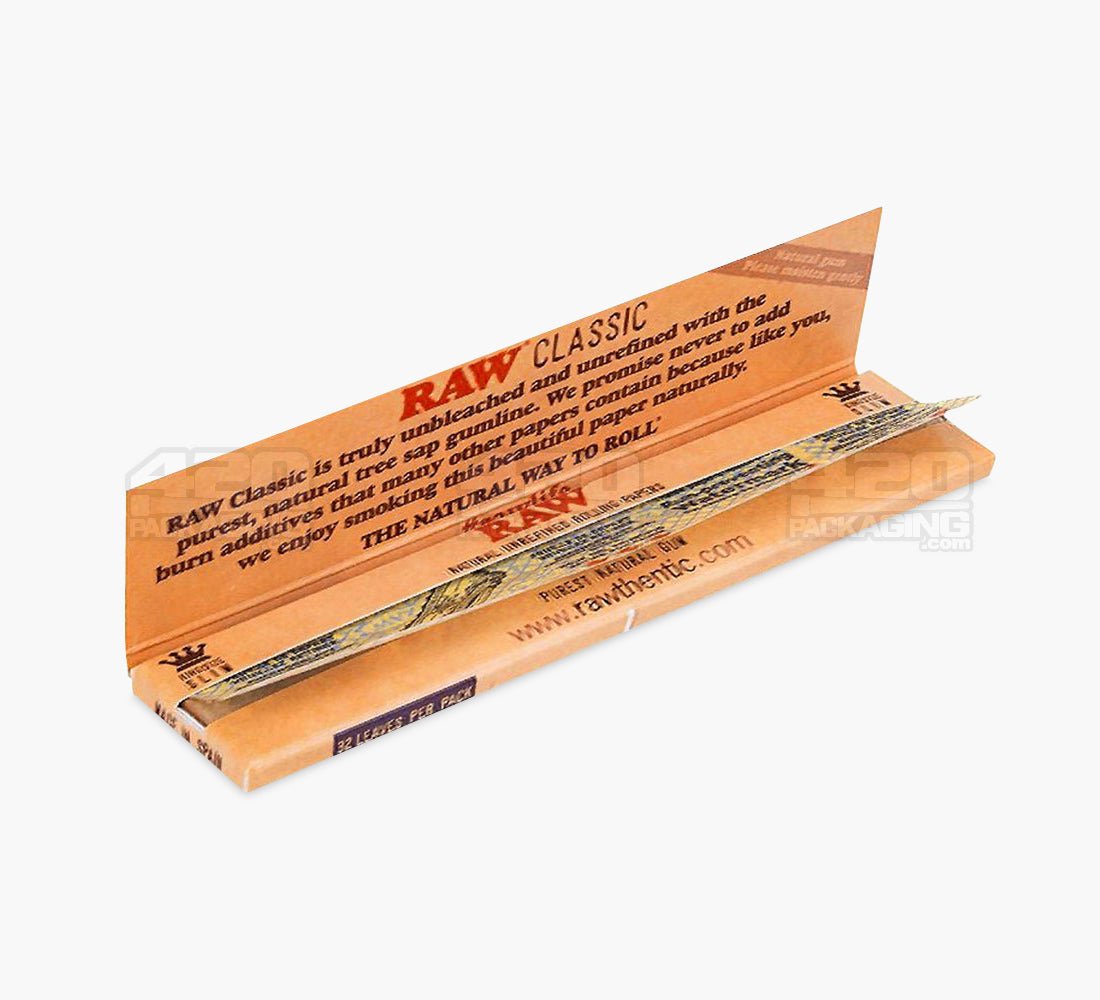 RAW King Size Slim Classic Rolling Papers 50/Box - 2