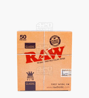 RAW King Size Slim Classic Rolling Papers 50/Box
