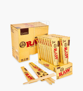 RAW 140mm Peacemaker Pre Rolled Unbleached Cones 16/Box - 1