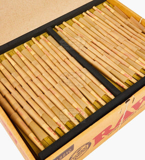 RAW 70mm Classic Single Sized Pre Rolled Unbleached Cones 1200/Box - 4