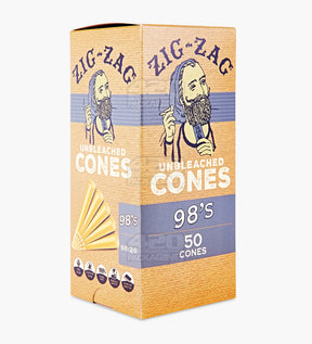 Zig-Zag 98's Unbleached Pre Rolled Paper Cones 50/Box - 1