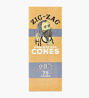 Zig-Zag 98's Unbleached Pre Rolled Paper Cones 75/Box - 4