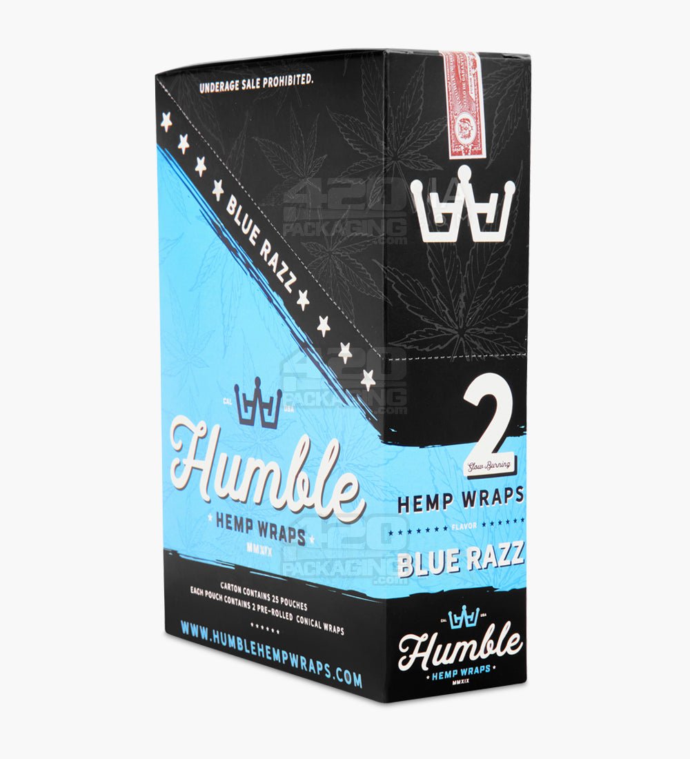 Humble Blue Razz 108mm Natural Hemp Paper Wraps 25/Box - 4