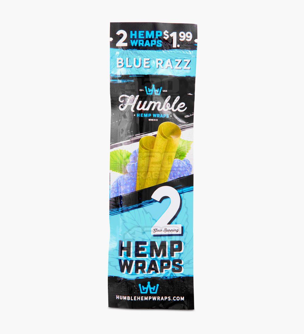 Humble Blue Razz 108mm Natural Hemp Paper Wraps 25/Box - 2