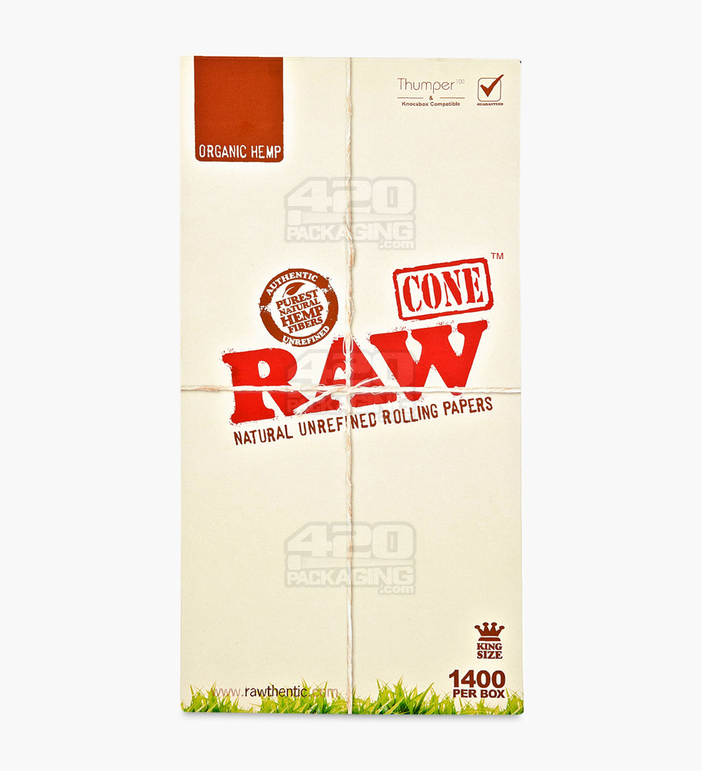 RAW King Size 109mm Organic Hemp Pre Rolled Cones 1400/Box - 4
