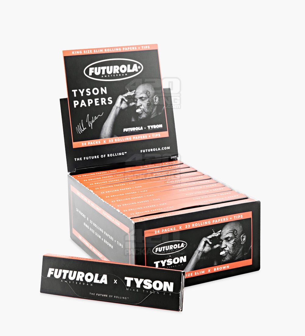 Futurola Tyson Ranch 2.0 109mm King Size Rolling Papers w/ Tips 24/Box - 1