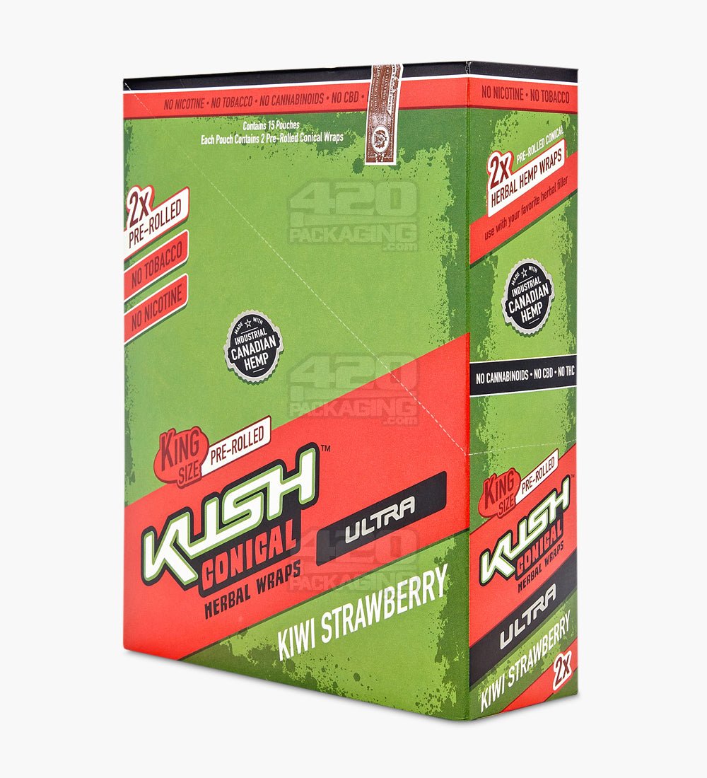 Kush Kiwi Strawberry Ultra Herbal Hemp Conical Wraps 15/Box - 4