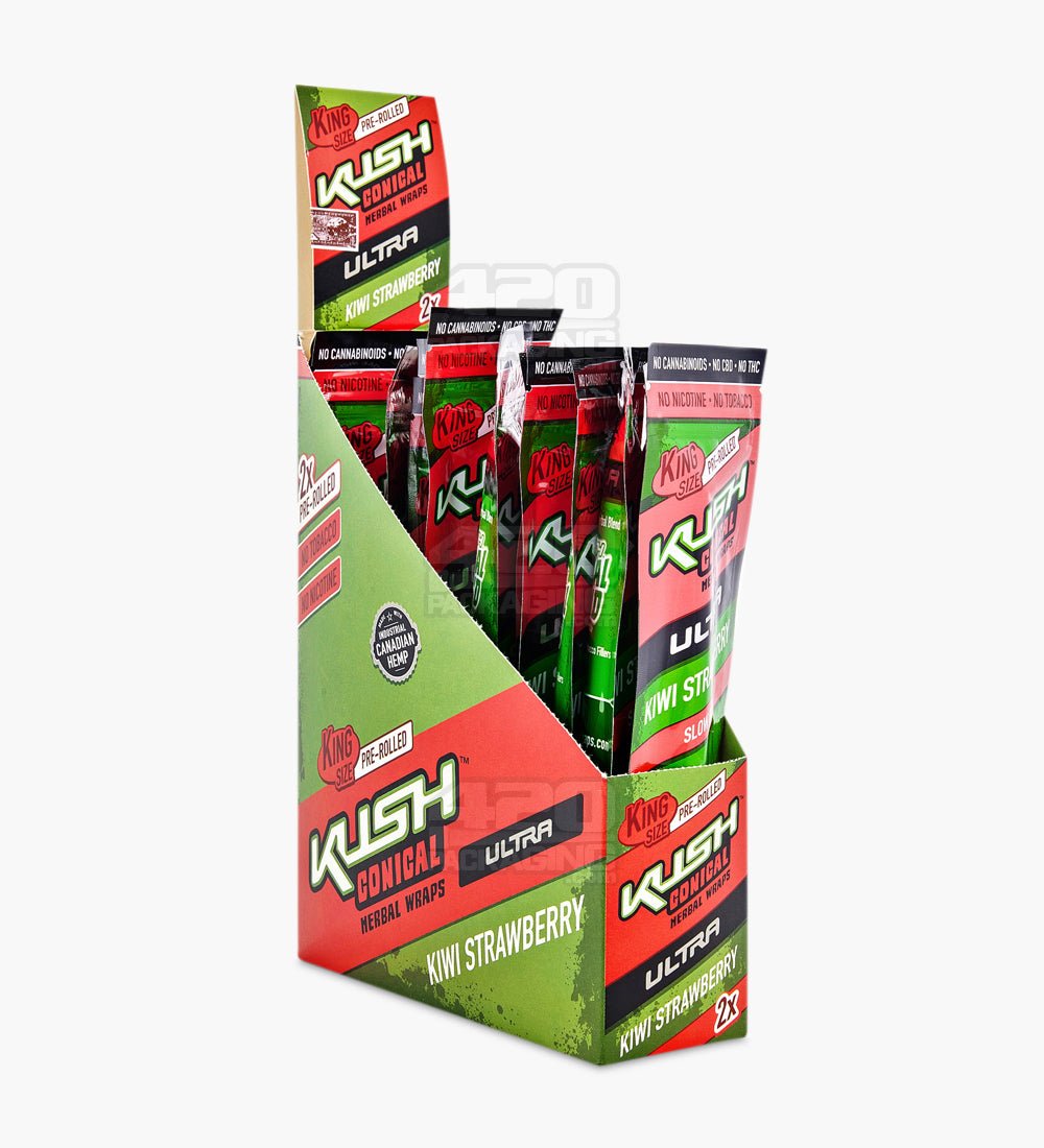 Kush Kiwi Strawberry Ultra Herbal Hemp Conical Wraps 15/Box - 1