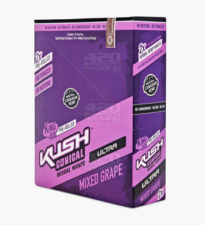 Kush Mixed Grape Ultra Herbal Hemp Conical Wraps 15/Box - 4