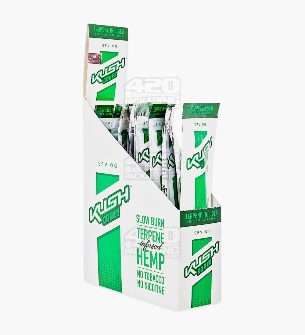 Kush SFV OG Terpene Infused Herbal Hemp Conical Wraps 12/Box - 1