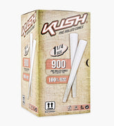 Kush 84mm 1 1/4 Size Bleached White Pre Rolled Cones w/ Filter Tip 900/Box - 1