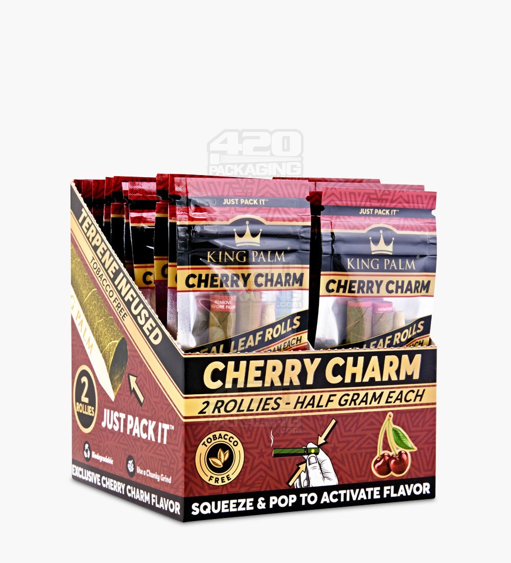 King Palm Cherry Charm Natural Rollie Leaf Blunt Wraps 20/Box - 1