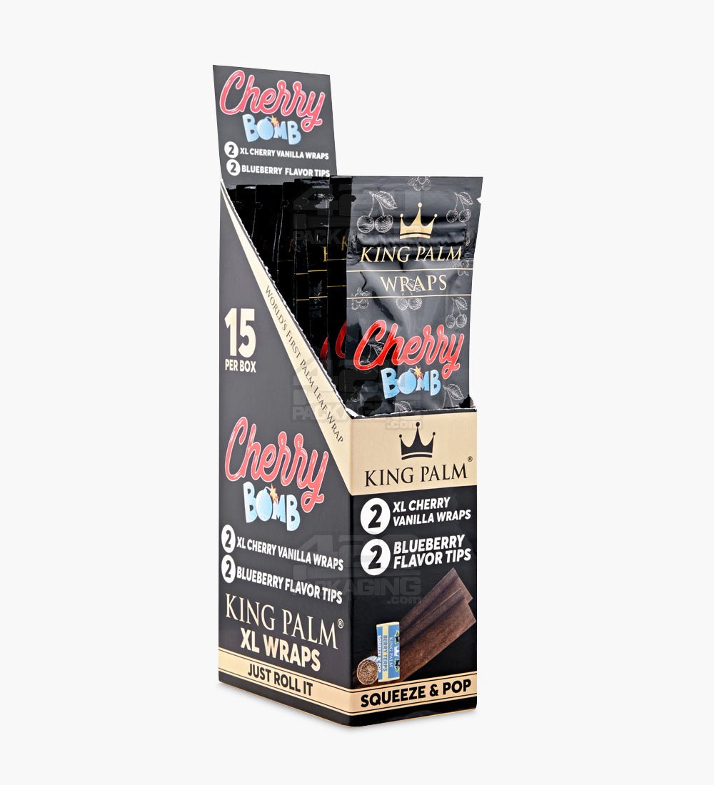 King Palm Cherry Bomb Palm Leaf Blunt Wraps 15/Box - 1