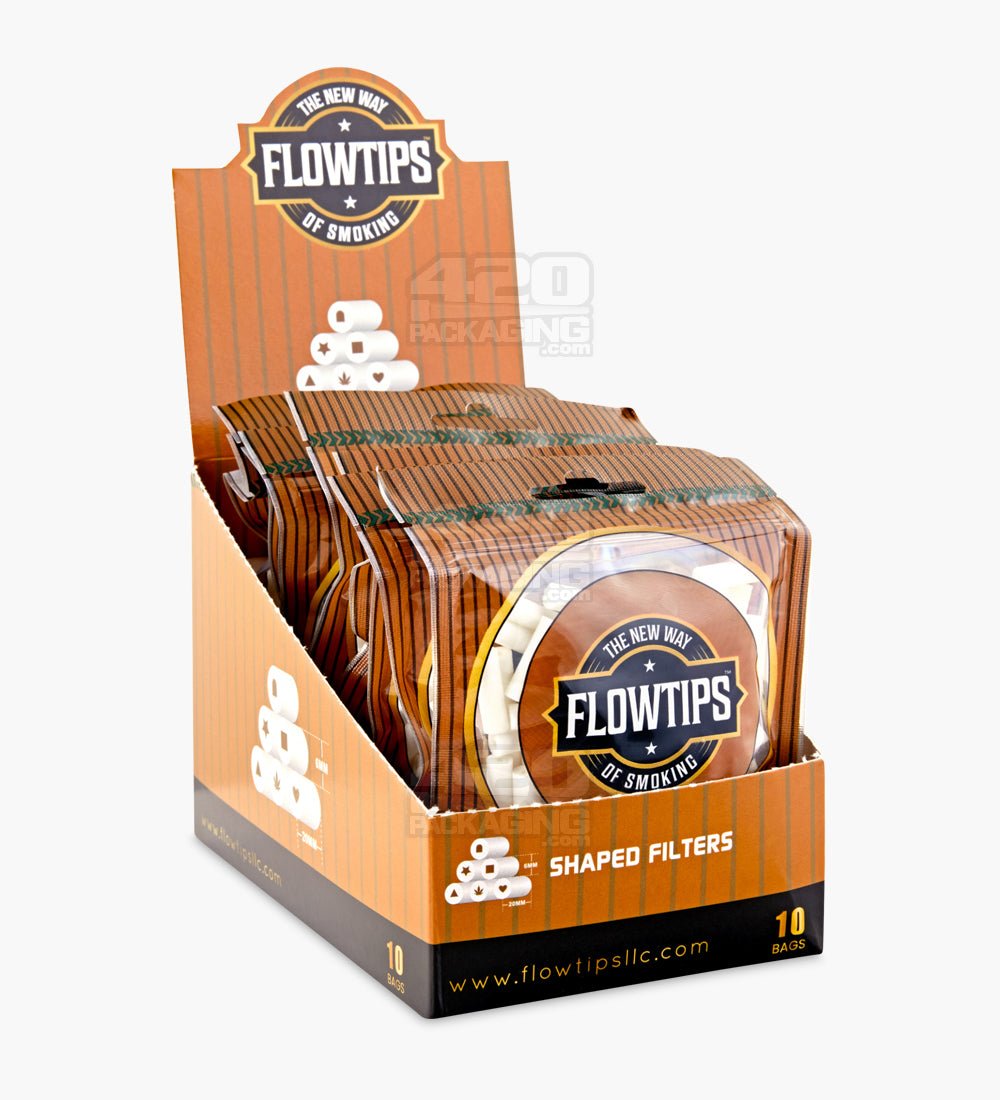 FLOWTIPS 20mm Hollow Shaped Premium Cotton Filter Tips 10/Box - 1