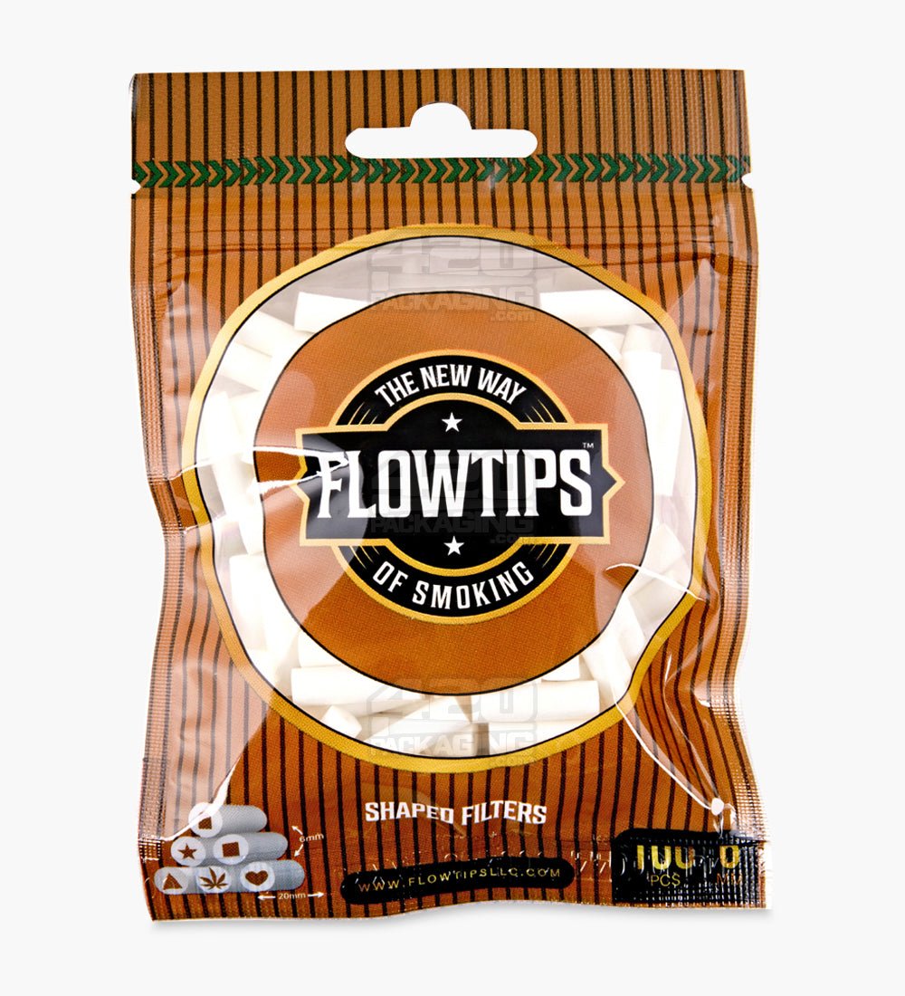 FLOWTIPS 20mm Hollow Shaped Premium Cotton Filter Tips 10/Box - 4