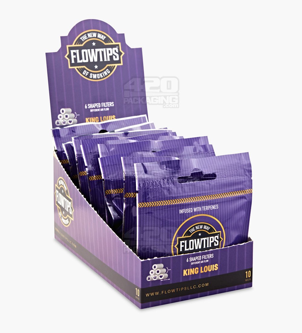 FLOWTIPS 20mm Terpene-Infused King Louis Filter Tips 10/Box - 1