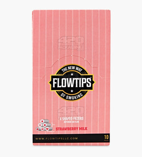 FLOWTIPS 20mm Terpene-Infused Strawberry Milk Filter Tips 10/Box - 3