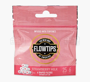 FLOWTIPS 20mm Terpene-Infused Strawberry Milk Filter Tips 10/Box - 4