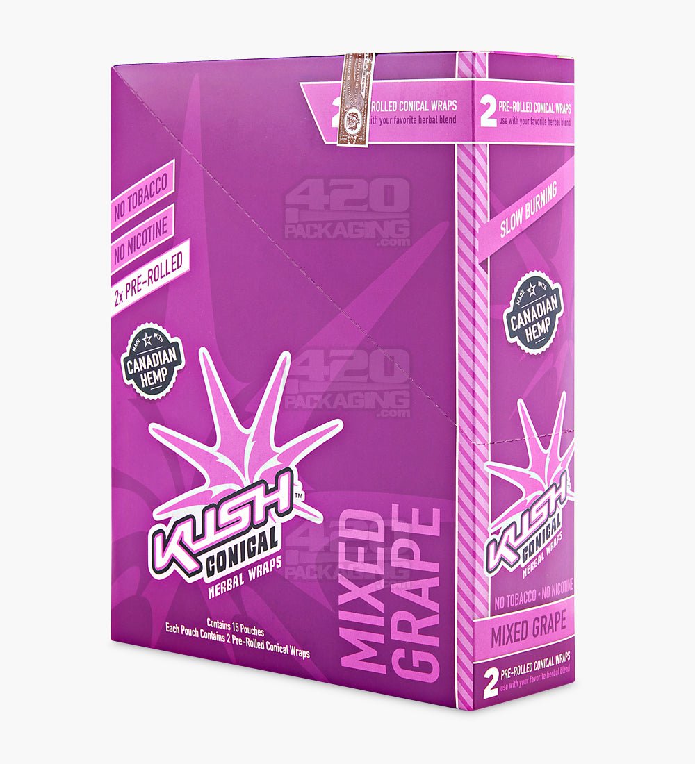 Kush Mixed Grape Herbal Hemp Conical Wraps 15/Box - 4