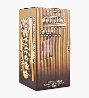 The Original Cones 70mm Dogwalker Size Unbleached Brown Paper Pre Rolled Cones w/ Filter Tip 1000/Box - 4
