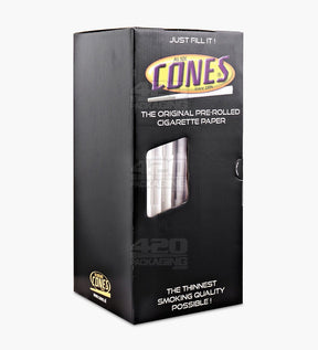 The Original Cones 70mm Dogwalker Size Bleached White Paper Pre Rolled Cones w/ Filter Tip 1000/Box - 4