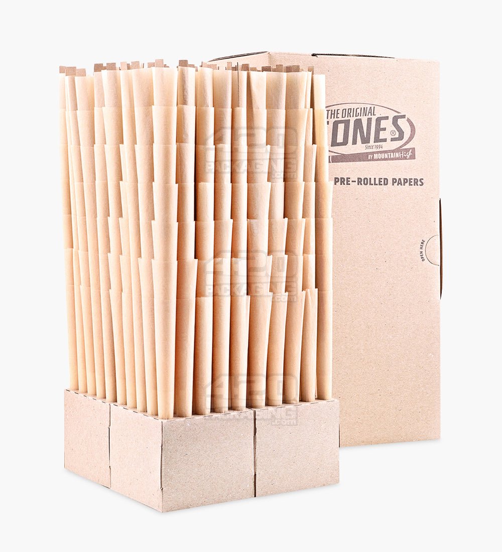 The Original Cones 140mm Party Size Unbleached Paper Pre Rolled Cones w/ Filter Tip 700/Box - 1