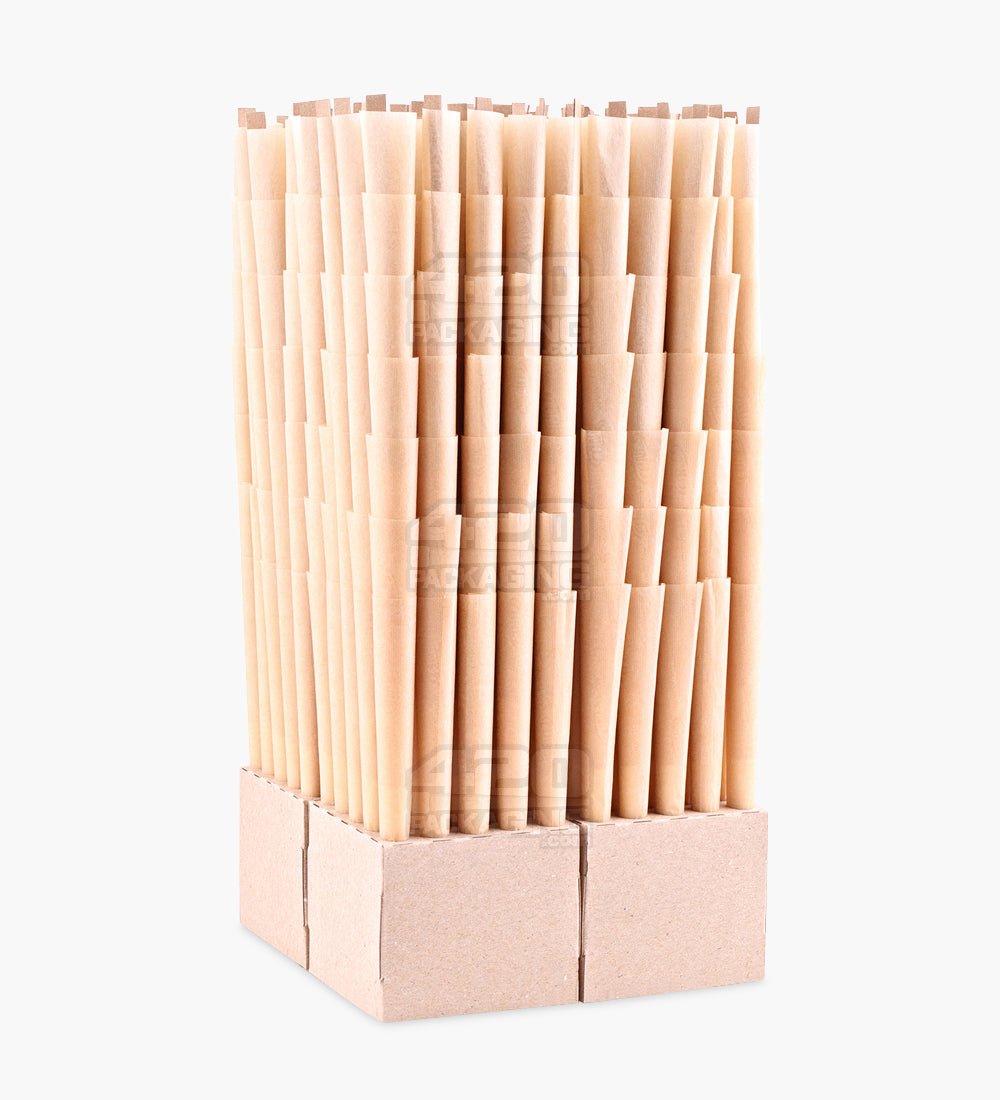 The Original Cones 140mm Party Size Unbleached Paper Pre Rolled Cones w/ Filter Tip 700/Box - 2