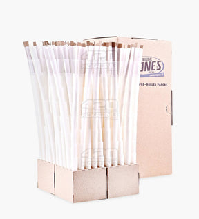 The Original Cones 84mm 1 1/4 Size Bleached White Paper Pre Rolled Cones w/ Filter Tip 900/Box - 1