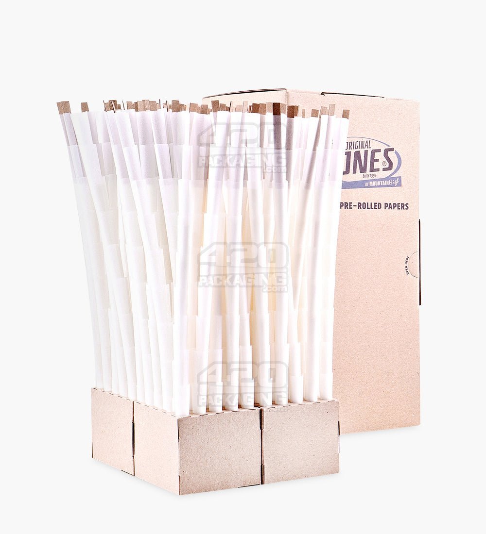 The Original Cones 98mm 98 Special Size Bleached White Paper Pre Rolled Cones w/ Filter Tip 1000/Box - 1