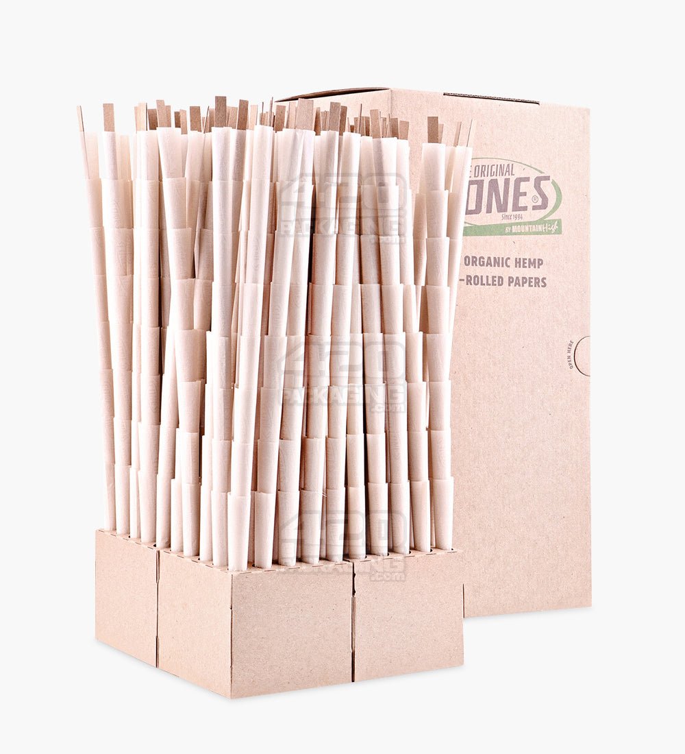 The Original Cones 98mm Size Organic Hemp Paper Pre Rolled Cones w/ Filter Tip 800/Box - 1