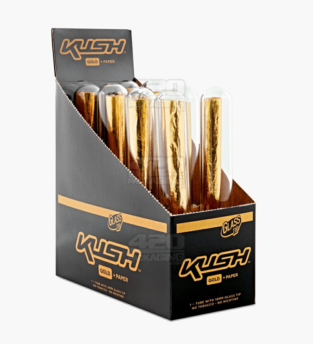 Kush 109mm King Size 24K Gold Paper Pre Rolled Cones 8/Box - 1