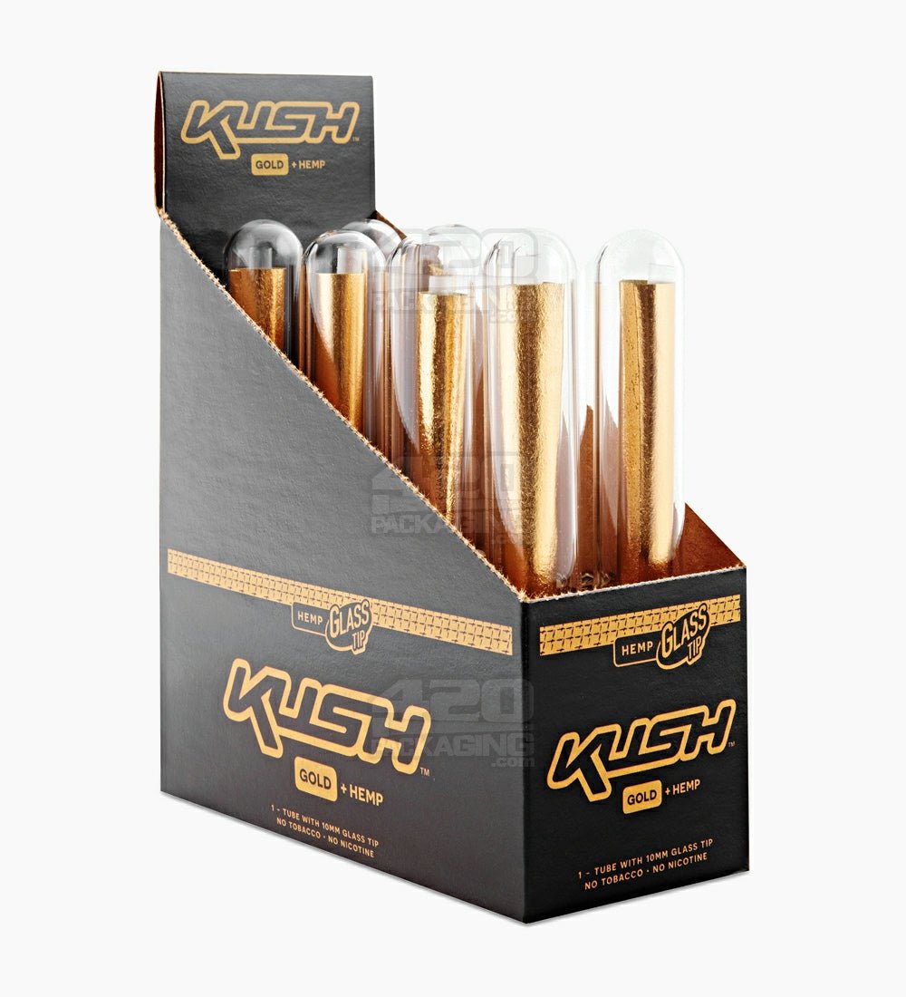 Kush 109mm King Size 24K Gold Hemp Pre Rolled Cones 8/Box - 1