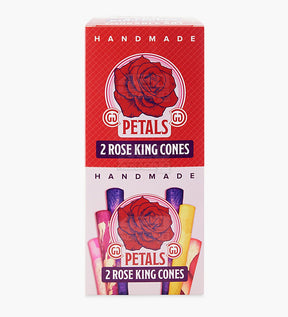 Handmade 109mm King Size Organic Paper Rose Petal Pre Rolled Cones 24/Box - 7