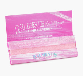 Elements 83mm 1 1/4 Size Ultra Thin Pink Rice Rolling Papers 50/Box - 3