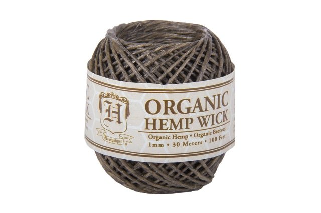 Organic Beeswaxed Hemp Wick 1mm-100 ft - 1