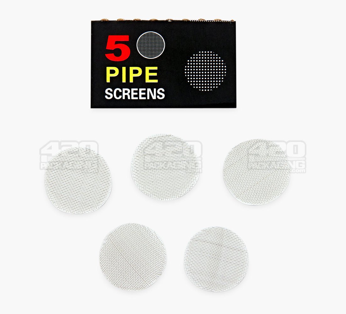 Retail Display 5 Pack Pipe Screens | 3/4" Diameter - Assorted Metal - 100/Box - 2
