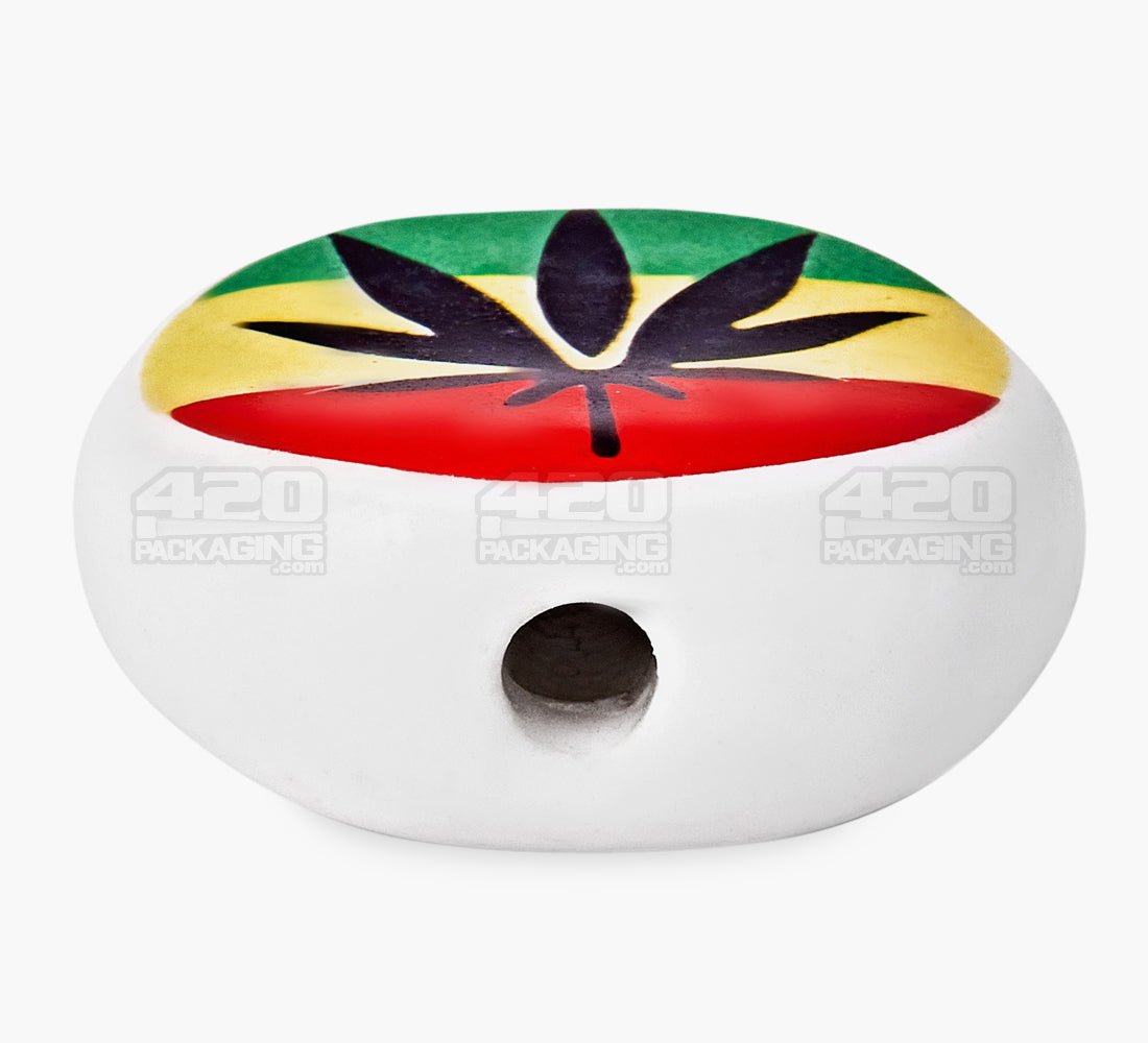 Painted Design Smoking Stone Joint Holder | Assorted - 1.5in Diameter - 4