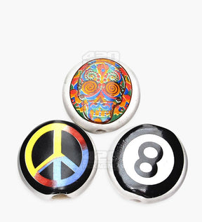 Painted Design Smoking Stone Joint Holder | Assorted - 1.5in Diameter - 1